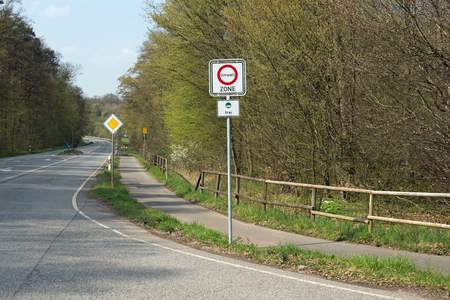 German sign environment zone, green plaqueの写真素材