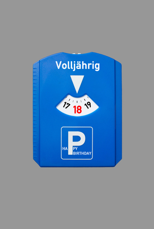 Birthday card for 18th birthday with the German word for of age (Volljaehrig)の写真素材