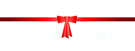 Red bow illustration, isolated on whiteの写真素材