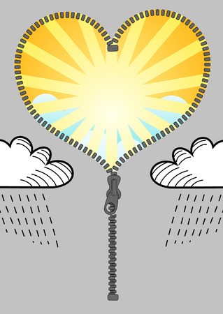 Change sun and clouds, illustrationの写真素材