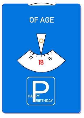 Birthday card for 18th birthday with the word of ageの写真素材