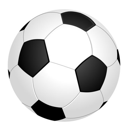 Black and white soccer ball or football, graphic, white backgroundの写真素材