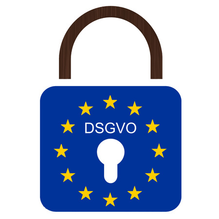 European flag with text DSGVO and 25.05.2018の写真素材