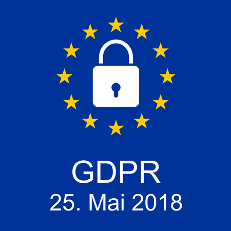 European flag with text GDPR and 25.05.2018の写真素材