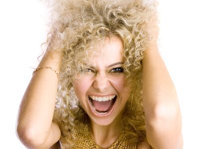 Screaming womanの写真素材