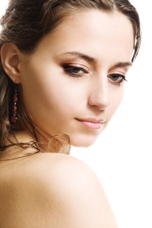 CLoseup portrait of a young womanの写真素材