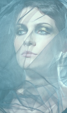Fine art photo of a beautiful woman's faceの写真素材