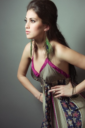 Fashion portrait of a gorgeous womanの写真素材