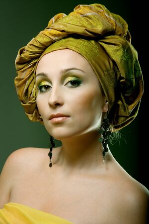 Closeup fashion studio portraitの写真素材