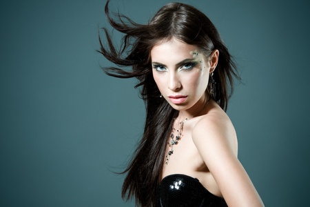 Closeup portrait of a gorgeous womanの写真素材