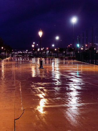 Picturesque public park in a winter wonderland capturing the beauty and serenity of the season's snow-covered landscapesの写真素材