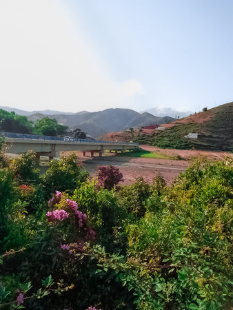 The river valley is absolutely dryの写真素材