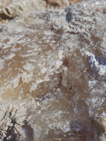 Unaltered natural crystal rock photographed in captivating macro detail, where every distinctive...