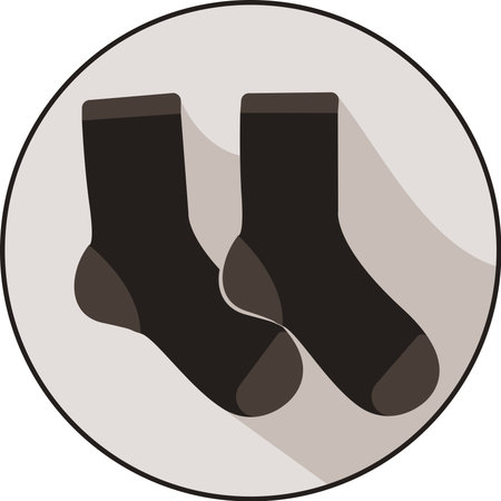 Fun socks icon, featuring a sleek flat design that captures the essence of cozy fashion.の写真素材