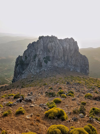 Summit view from Mount Ajlajel (1,385 m) at Koudiet Ajlajel, a highland in Tetouan, Morocco....