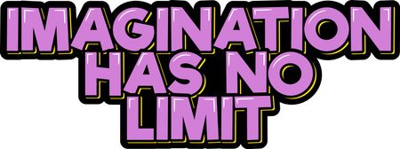 Imagination has no limit. Positive inspirational quote. Lettering vector illustration. Isolate on black background.のイラスト素材