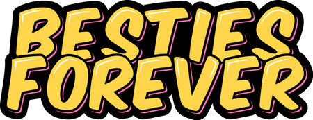 Besties forever lettering vectorのイラスト素材