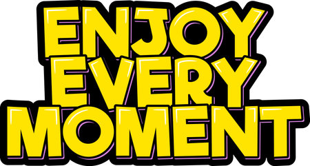 Enjoy every moment lettering vector illustrationのイラスト素材