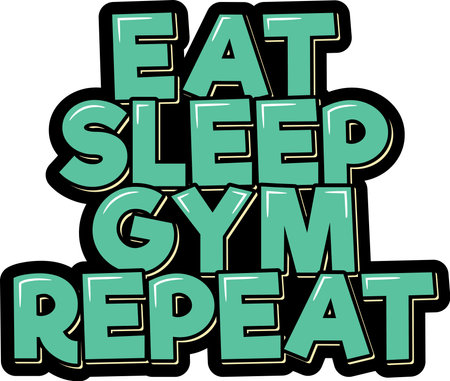 Eat Sleep Gym Repeat lettering vector illustrationのイラスト素材
