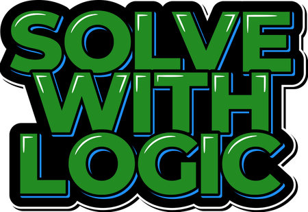 A minimalist vector design of a phrase "Solve with logic" in aesthetic lettering that is perfect for logic puzzle enthusiasts and problem solvers.のイラスト素材