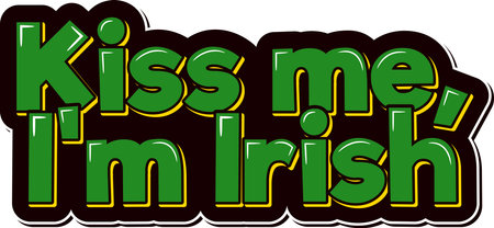 A fun vector design that showcases the phrase "Kiss me, I'm Irish" in a unique and eye-catching lettering style, perfect for St. Patrick's Day festivities and Irish-themed events.のイラスト素材
