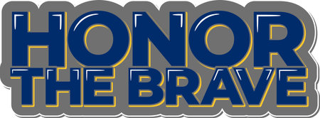 Aesthetic lettering design with the words 'Honor the Brave' in bold typography. This patriotic vector art is perfect for National Hug a G.I. Day to show your support for troops.のイラスト素材