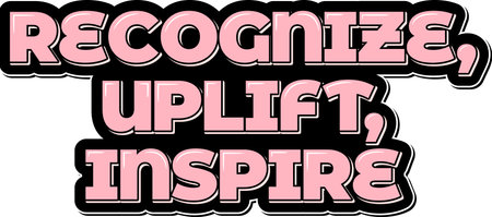 <p>A beautiful vector lettering design featuring the inspiring quote "Recognize, uplift, inspire" on a pink and white background. Perfect for Employee Appreciation Day.</p>のイラスト素材