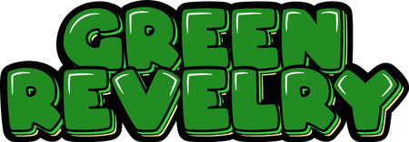 A trendy and lively lettering design of "Green revelry", perfect for St. Patrick's Day festivities.のイラスト素材