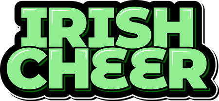 A lively and festive lettering design of "Irish cheer", perfect for celebrating St. Patrick's Day.のイラスト素材