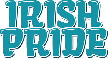 An inspiring and patriotic lettering design of "Irish pride", perfect for showing off your love for Ireland on St. Patrick's Day.のイラスト素材
