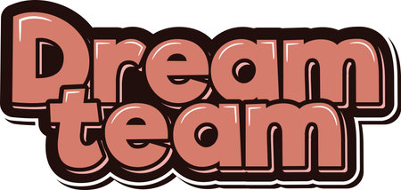 A charming and whimsical vector design featuring the "Dream team" quote in a playful and dreamy font. Perfect for celebrating World Sleep Day.のイラスト素材