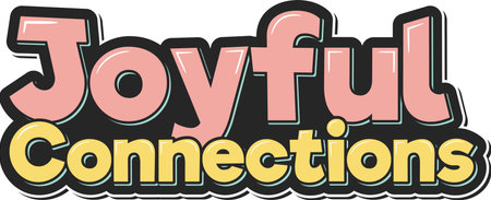 A vibrant and colorful lettering design that celebrates the connections that bring happiness into our lives.のイラスト素材