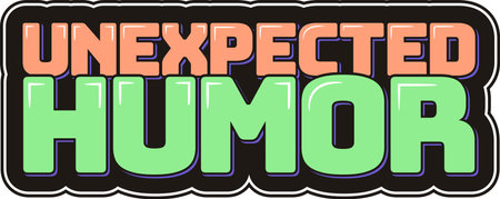 A unique and quirky lettering design that highlights the value of humor in unexpected situations. Perfect for greeting cards, posters, and social media graphics.のイラスト素材