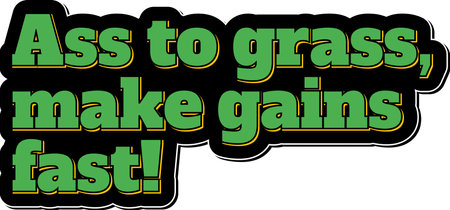 This quote is all about pushing yourself to the limit to make gains quickly. The lettering is clean and bold, with a pop of color to grab attention.のイラスト素材