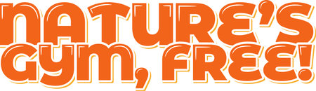 Get motivated to exercise in the great outdoors with this colorful lettering design. Featuring a fun and quirky quote, it's perfect for anyone who loves to explore nature.のイラスト素材