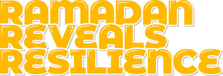 Beautiful lettering design with the quote "Ramadan reveals resilience". This vector design is perfect for creating inspiring Ramadan-themed artwork.のイラスト素材