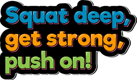 This quote is all about pushing through the hard work and challenges to become stronger. The lettering is bold and dynamic, with a gradient effect for added interest.のイラスト素材