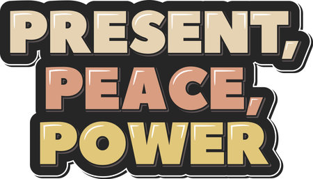 This quote inspires yoga practitioners to focus on being present, find peace within themselves, and harness their inner power.のイラスト素材
