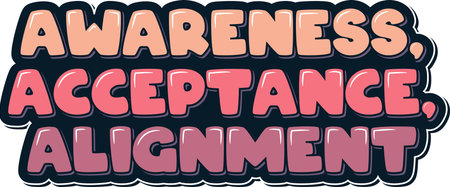 This quote encourages yoga practitioners to cultivate awareness and acceptance in order to find alignment in their practice.のイラスト素材