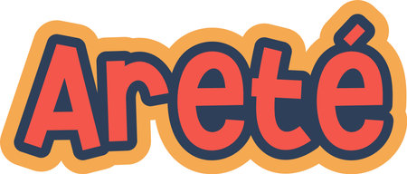 Minimalist lettering design featuring the Greek concept of "Arete", meaning "excellence in all things".のイラスト素材