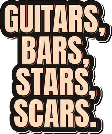 A bold and edgy lettering design that celebrates the gritty and passionate nature of country music. Perfect for a country music nightlife event.のイラスト素材