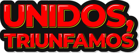 A captivating lettering vector design representing the strength and victory achieved through unity.のイラスト素材