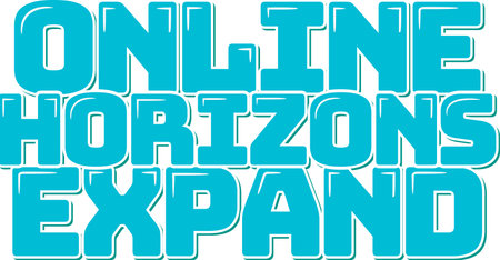 Embrace the journey as online horizons expand, revealing new realms of possibility.のイラスト素材