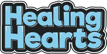 A soothing vector lettering artwork that speaks to the process of healing hearts.のイラスト素材
