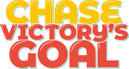 A captivating lettering illustration depicting the relentless pursuit of achieving victory.のイラスト素材