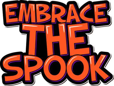Aesthetic lettering vector design for embracing the spooky essence of Halloween.のイラスト素材