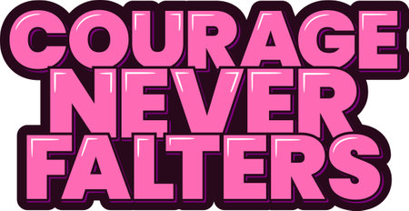 Aesthetic lettering vector design showcasing the unwavering courage against breast cancer.のイラスト素材