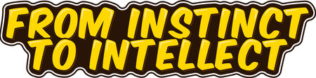A captivating lettering vector depicting the transition from primal instincts to higher intellect.のイラスト素材