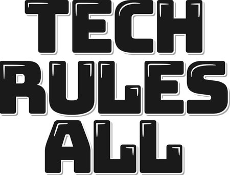 A captivating lettering vector artwork depicting the rule of technology.のイラスト素材