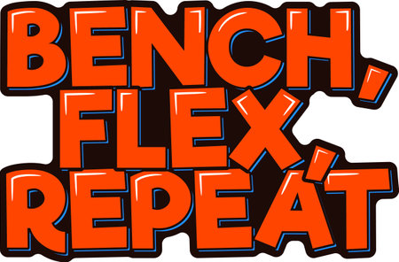 A repetitive bench press mantra in vibrant hues.のイラスト素材